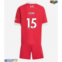 Otroški Nogometni dresi Liverpool Giovanni Leoni #15 Domači 2025-26 Kratek Rokav (+ Kratke hlače)